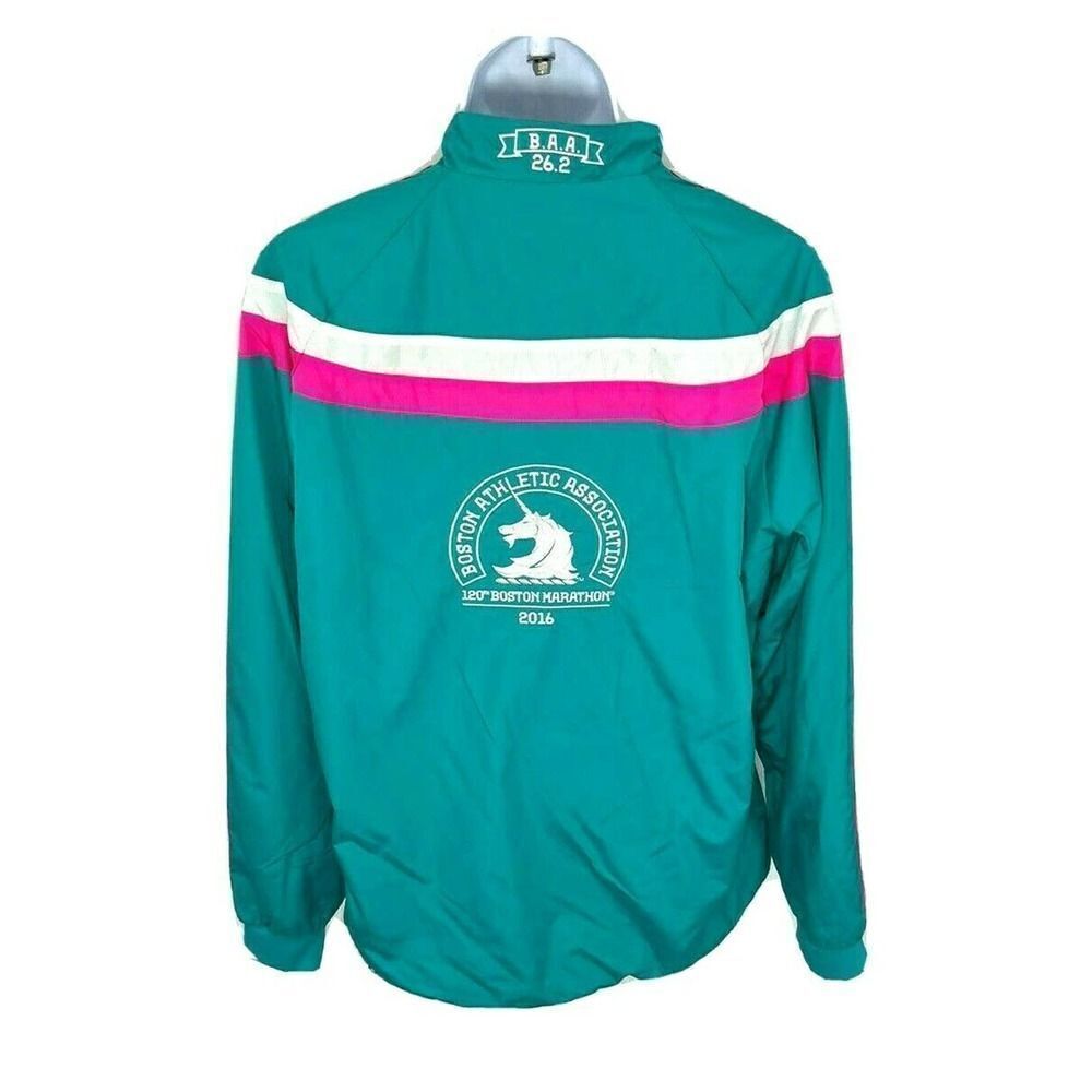 Adidas Womens Boston Marathon‎ Windbreaker Jacket Large 2016 Unicorn Anthem
